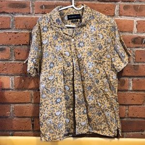 Abercrombie & Fitch Linen Blend Short Sleeve Button Up